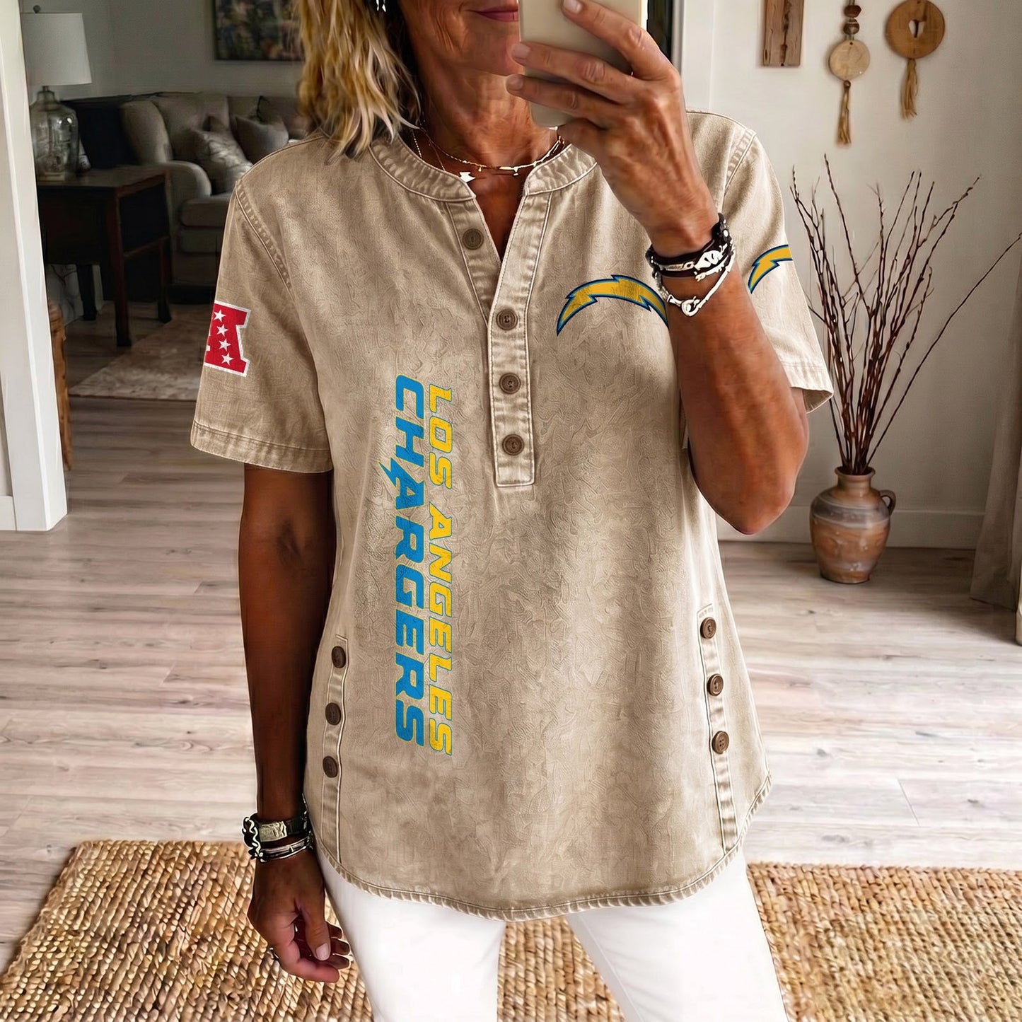LAC x NFL Womenƒ??s Denim Casual Tops DATND LBN 190526