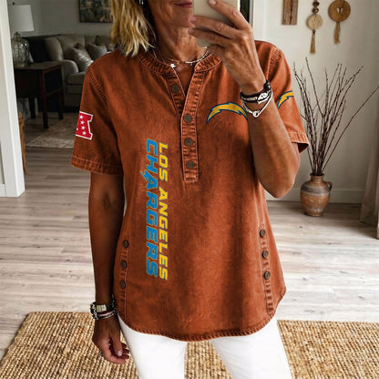 LAC x NFL Womenƒ??s Denim Casual Tops DATND LBN 190526