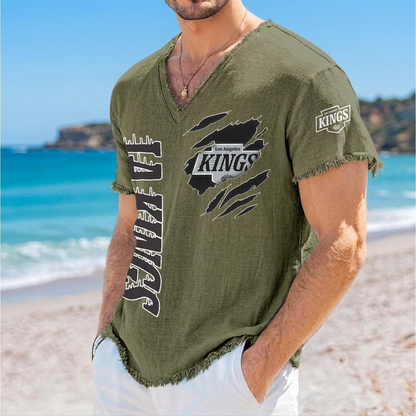 LAK x NHL V-Neck Linen Beach Shirt 1905 DatND DVT
