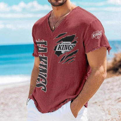 LAK x NHL V-Neck Linen Beach Shirt 1905 DatND DVT