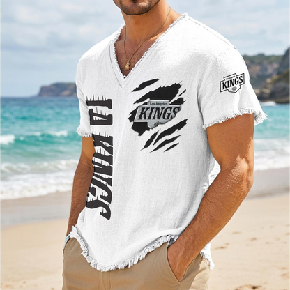 LAK x NHL V-Neck Linen Beach Shirt 1905 DatND DVT
