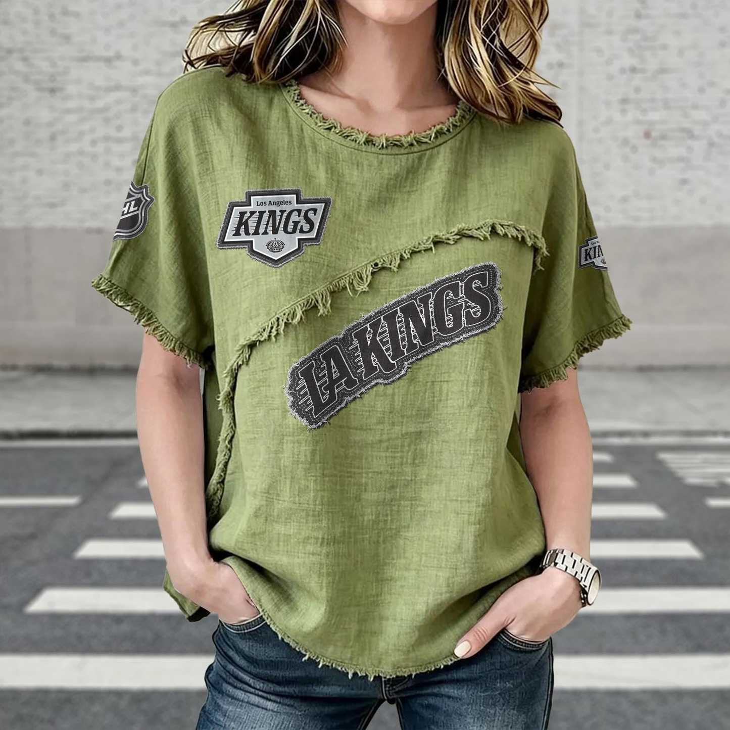 LAK x NHL Womenƒ??s Vintage O-Neck 2905 DatND DVT