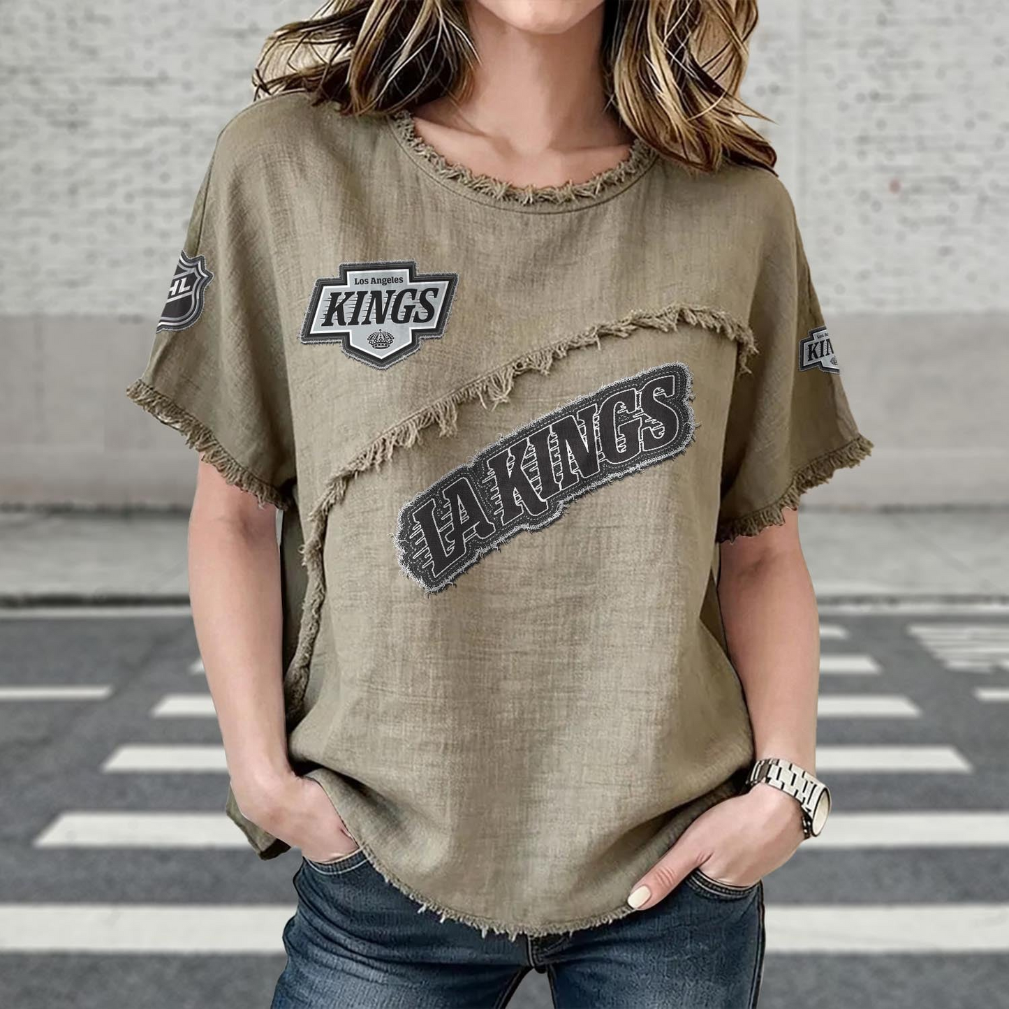 LAK x NHL Womenƒ??s Vintage O-Neck 2905 DatND DVT