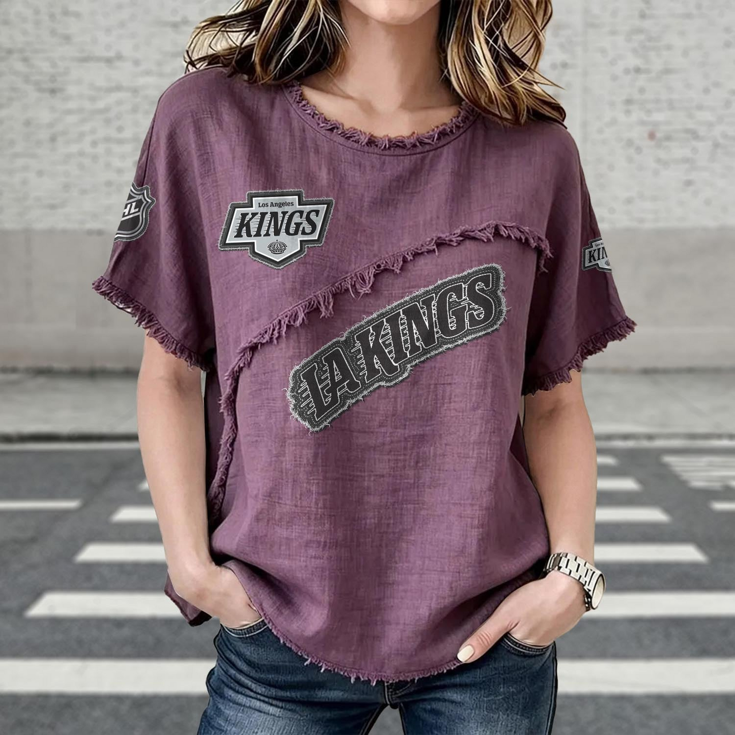 LAK x NHL Womenƒ??s Vintage O-Neck 2905 DatND DVT