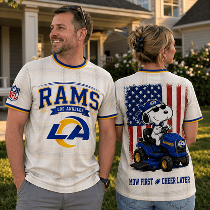 LAR x NFL Premium Funny Football Snoopy 3D T-Shirt 0207
