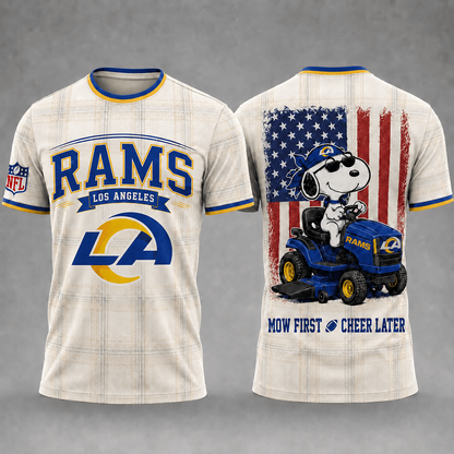 LAR x NFL Premium Funny Football Snoopy 3D T-Shirt 0207