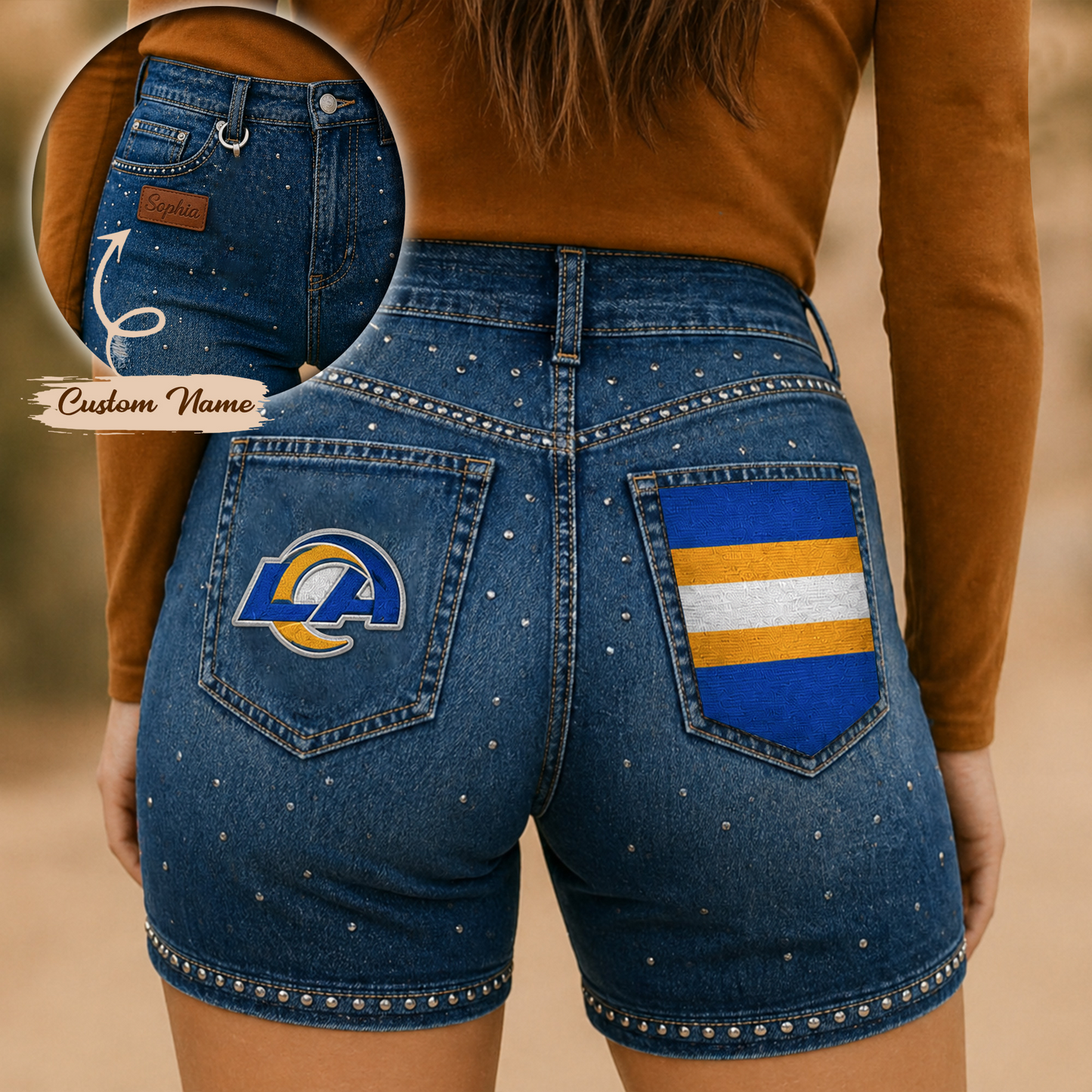 LAR x NFL Premium High Waisted Biker Shorts 0905 DatND DVT