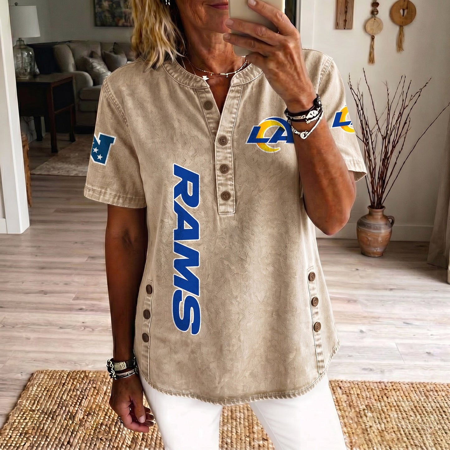 LAR x NFL Womenƒ??s Denim Casual Tops DATND LBN 190526