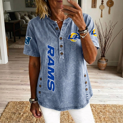 LAR x NFL Womenƒ??s Denim Casual Tops DATND LBN 190526