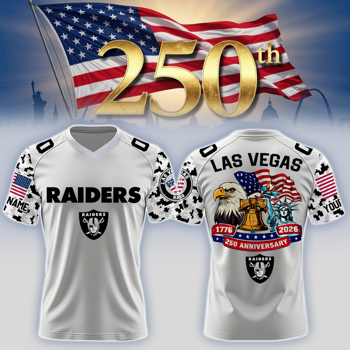 LVR x 250th Years USA Anniversary-V-neck Short Sleeve Jersey DATND TANTD