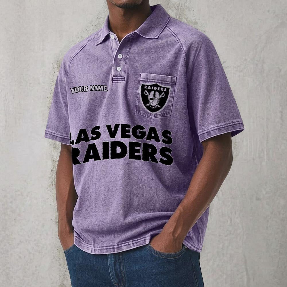 LVR x NFL Men's Distressed Turn-Down Collar Polo DATND TANTD 250526