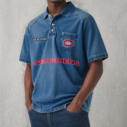 MC x NHL Men's Distressed Turn-Down Collar Polo DATND TANTD 250526
