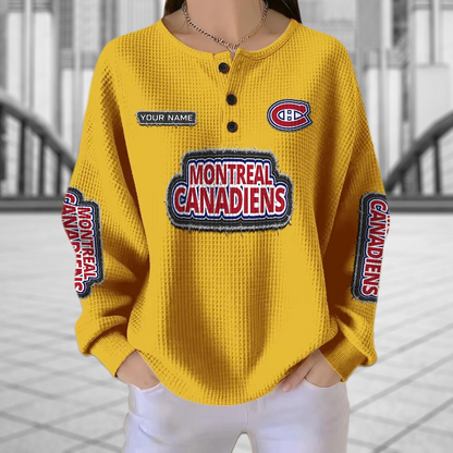 MC x NHL Personalized Waffle Knit Henley Sweatshirt 2005 DatND DVT