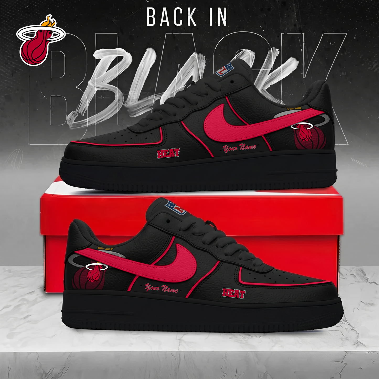MH x NBA Back In Black AF1 Sneakers 270626