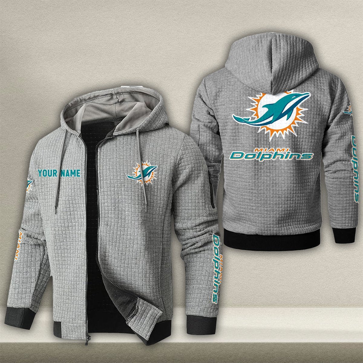 MIA x NFL Quilted Zip Hoodie DatND DVT