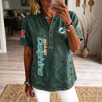 MIA x NFL Womenƒ??s Denim Casual Tops DATND LBN 190526