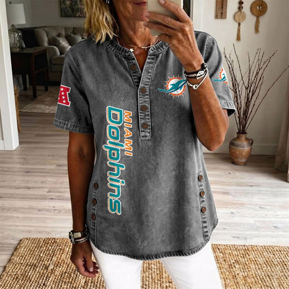 MIA x NFL Womenƒ??s Denim Casual Tops DATND LBN 190526