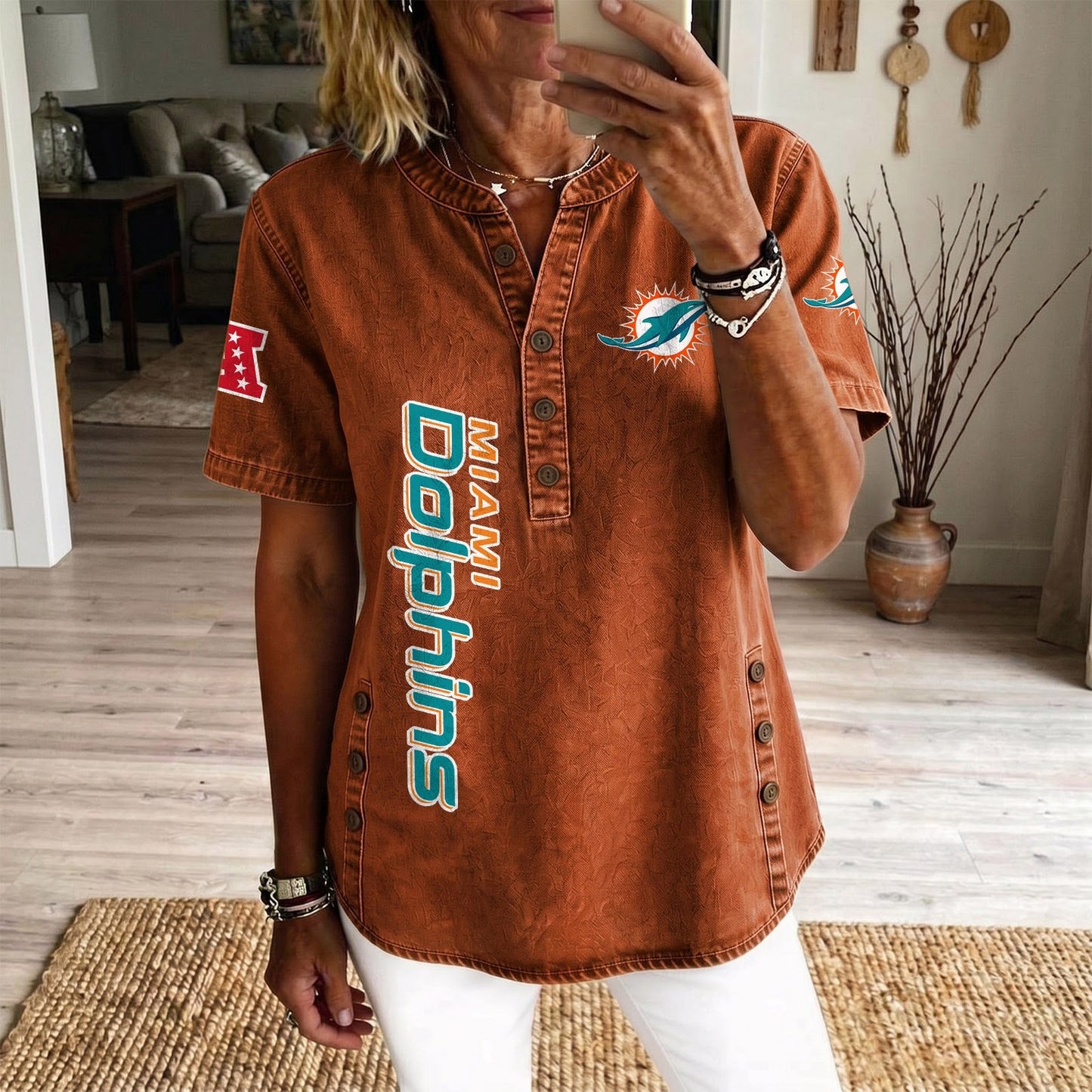 MIA x NFL Womenƒ??s Denim Casual Tops DATND LBN 190526