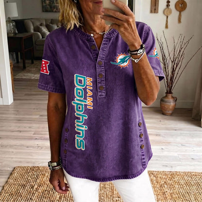 MIA x NFL Womenƒ??s Denim Casual Tops DATND LBN 190526