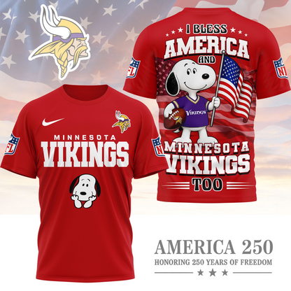 MIN Premium NFL Snoopy America 250 3D Shirt 1706