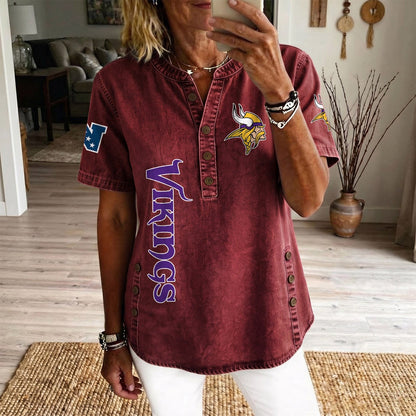 MIN x NFL Womenƒ??s Denim Casual Tops DATND LBN 190526