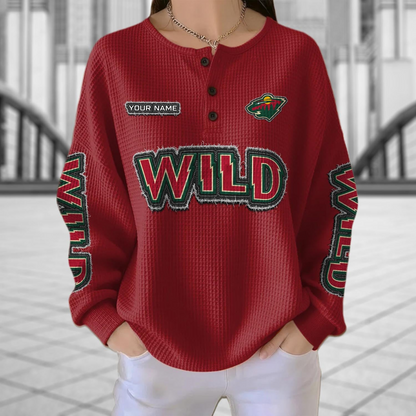 MIN x NHL Personalized Waffle Knit Henley Sweatshirt 2005 DatND DVT