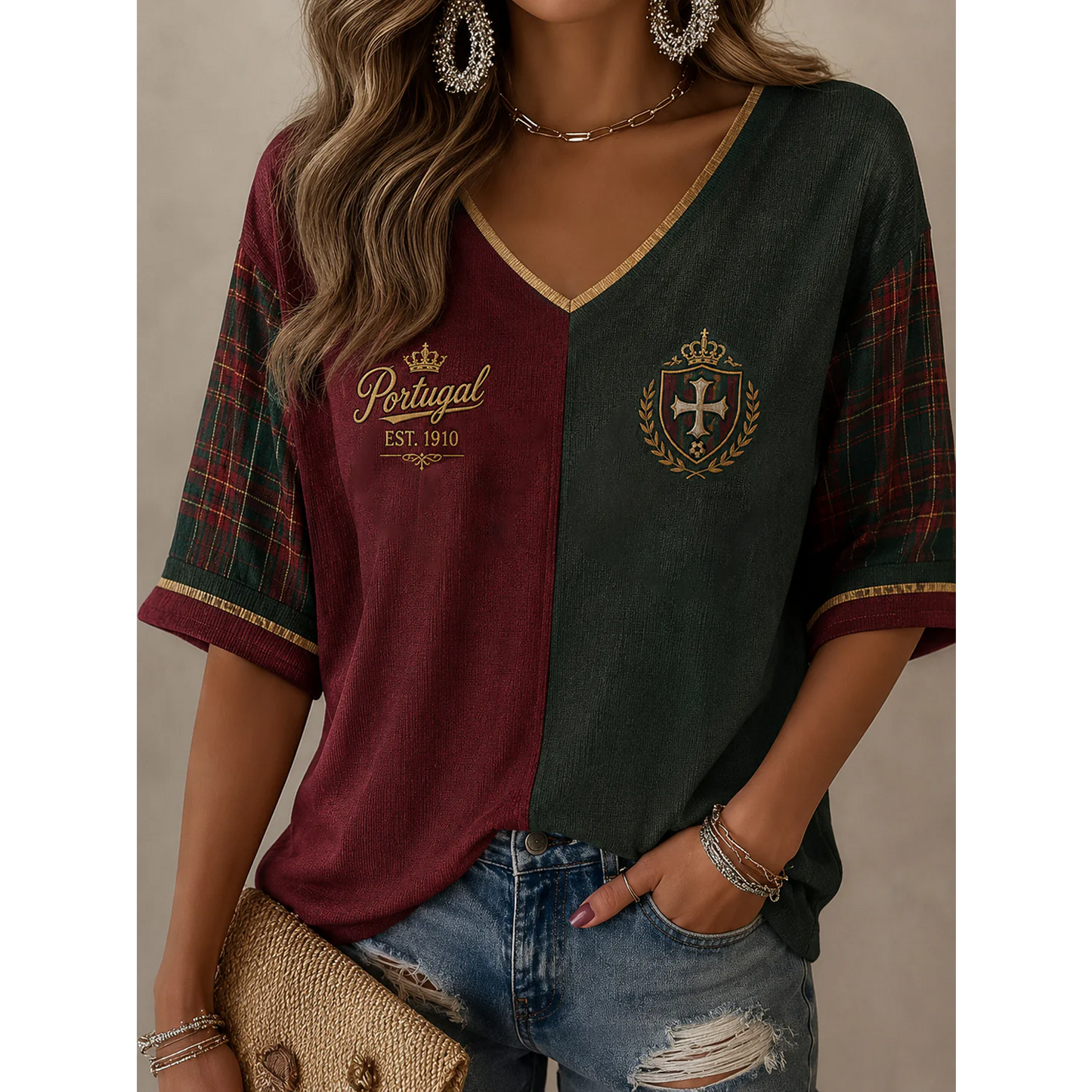 Men's Portugal Football 3D Shirt V5 DATND TANTD 050626