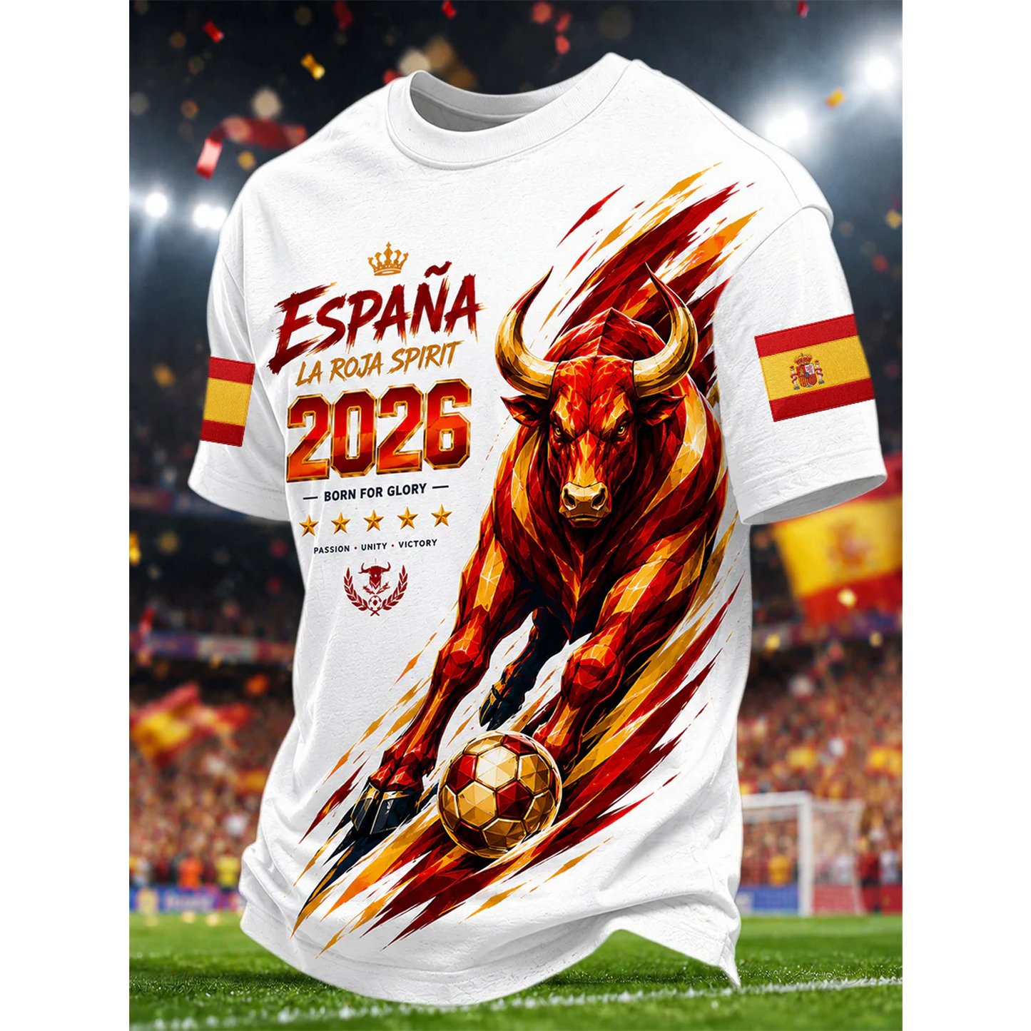 Men's Spanish Football Print Casual Shirt V16 DATND TANTD 050626
