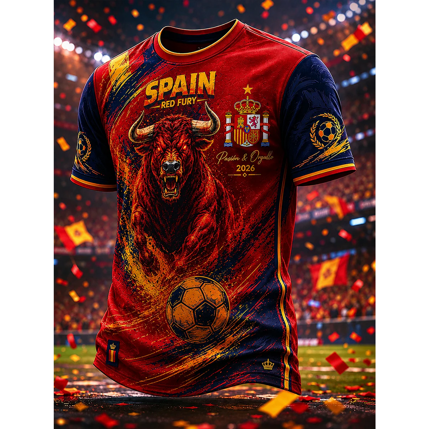 Men's Spanish Football Print Casual Shirt V20 DATND TANTD 050626