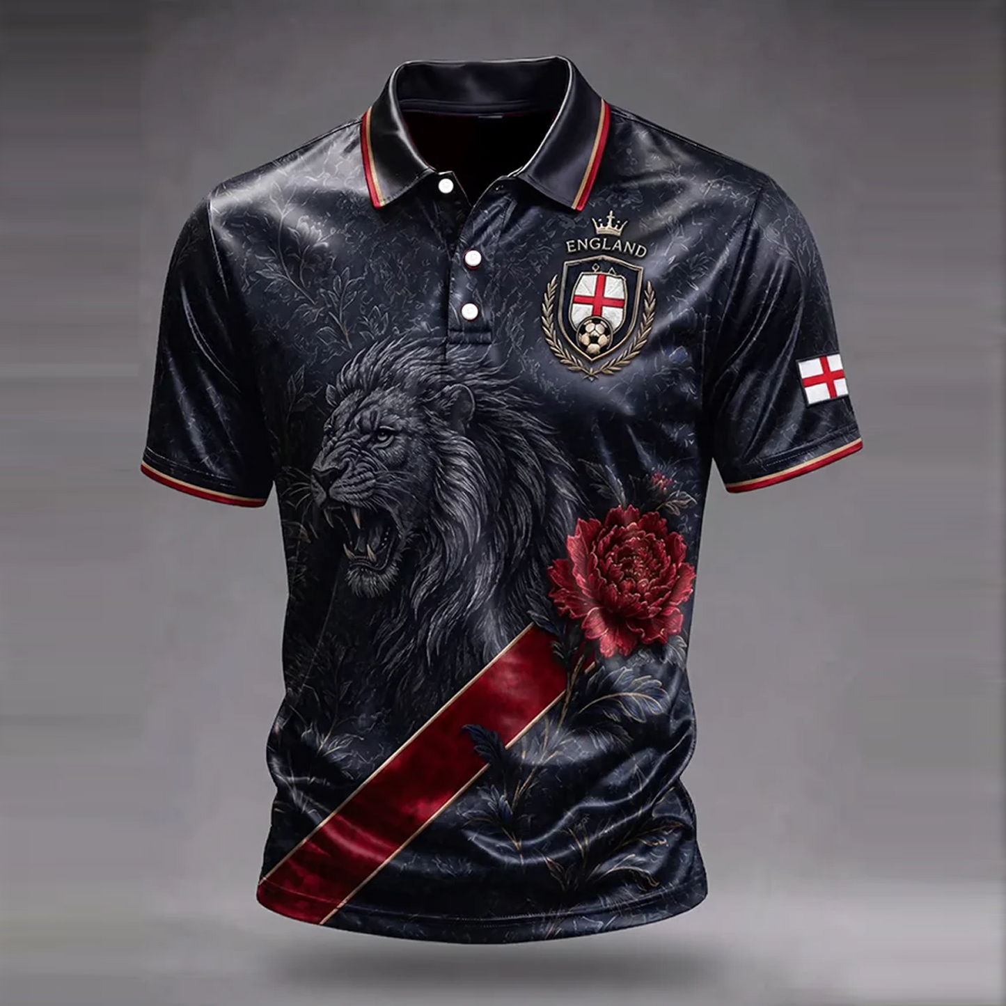 Men's UK Football Lover England Printed polo shirt V1 0106 DatND DVT