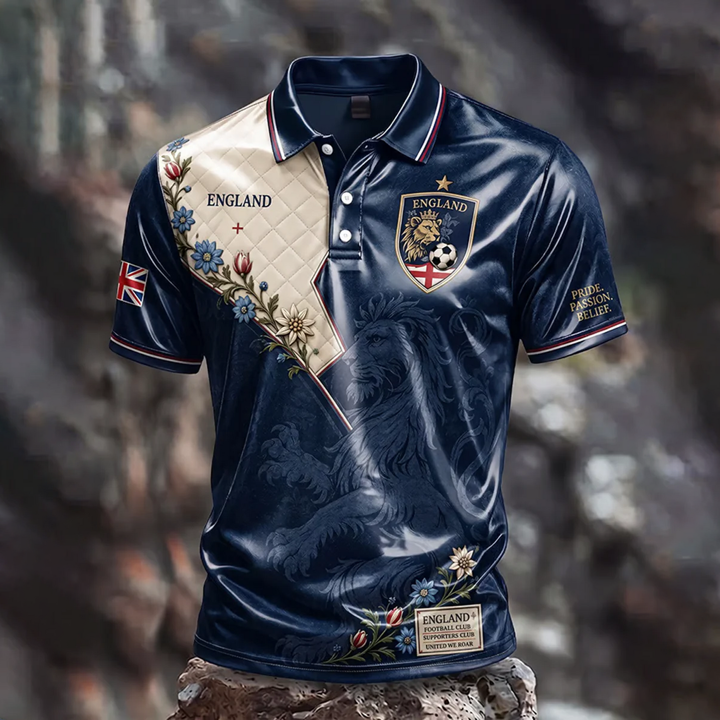 Men's UK Football Lover England Printed polo shirt V8 0106 DatND DVT