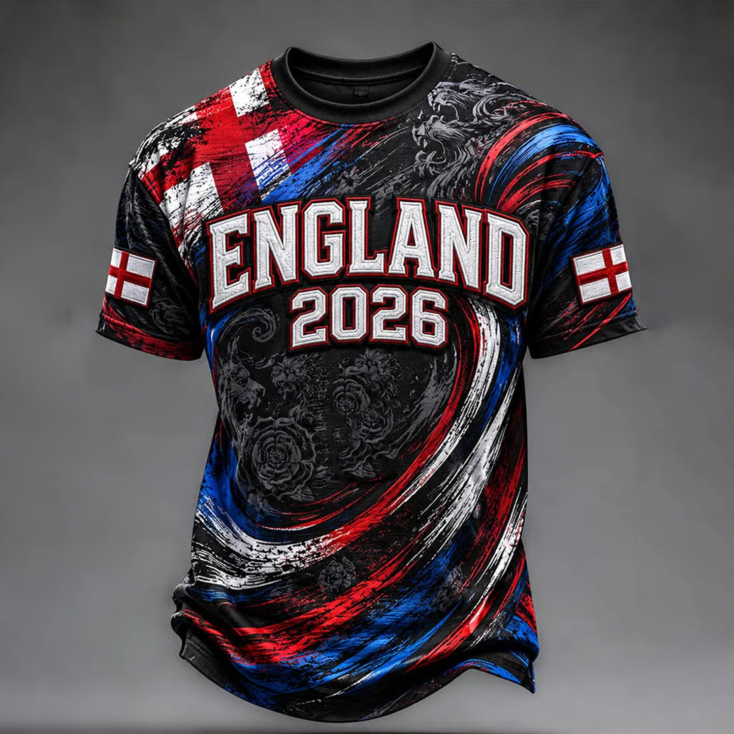Men's UK Football Lover England Printed short sleeves t-shirt V2 0106 DatND DVT