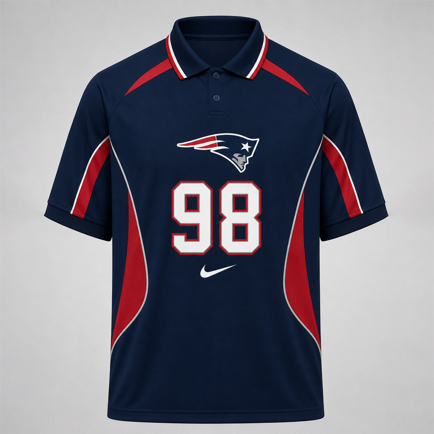 NE Premium NFL Custom Number Sports Style Polo Shirt 2406