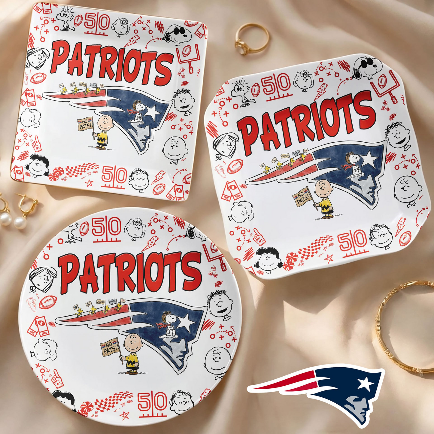 NE x NFL Premium NFL Snoopy Jewelry Dish 0406 DatND DVT