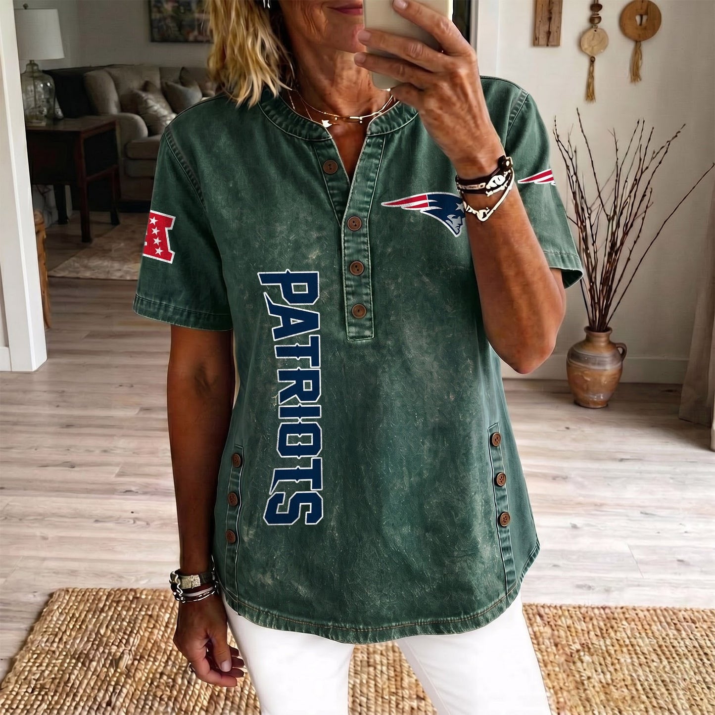 NE x NFL Womenƒ??s Denim Casual Tops DATND LBN 190526