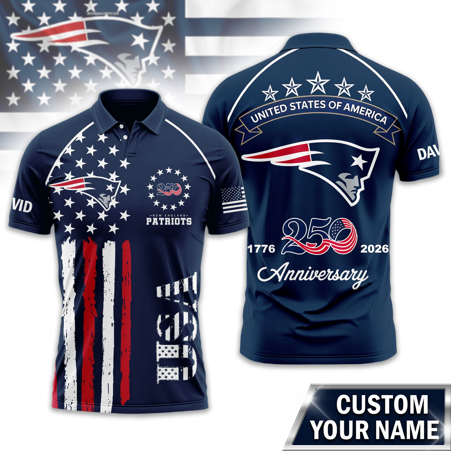 NEP Premium NFL American Semiquincentennial Polo Shirt 010726