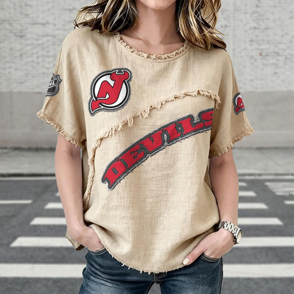 NJD x NHL Womenƒ??s Vintage O-Neck 2905 DatND DVT