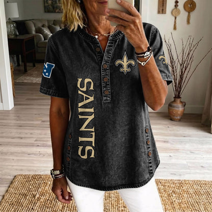NO x NFL Womenƒ??s Denim Casual Tops DATND LBN 190526