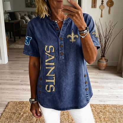 NO x NFL Womenƒ??s Denim Casual Tops DATND LBN 190526
