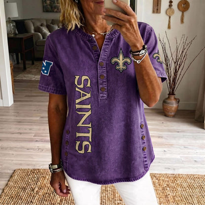 NO x NFL Womenƒ??s Denim Casual Tops DATND LBN 190526