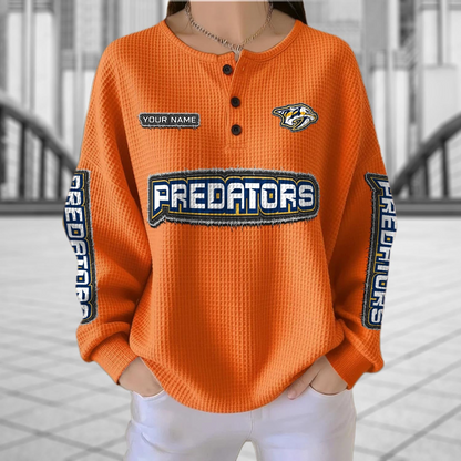 NSH x NHL Personalized Waffle Knit Henley Sweatshirt 2005 DatND DVT