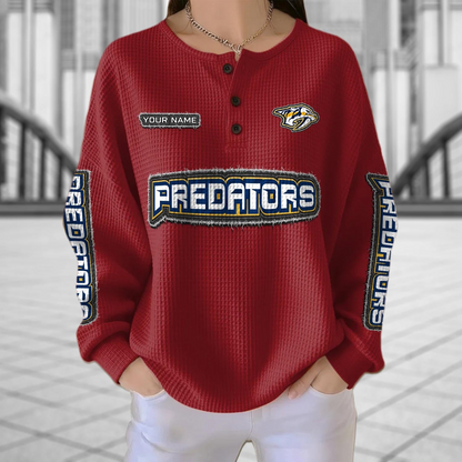NSH x NHL Personalized Waffle Knit Henley Sweatshirt 2005 DatND DVT