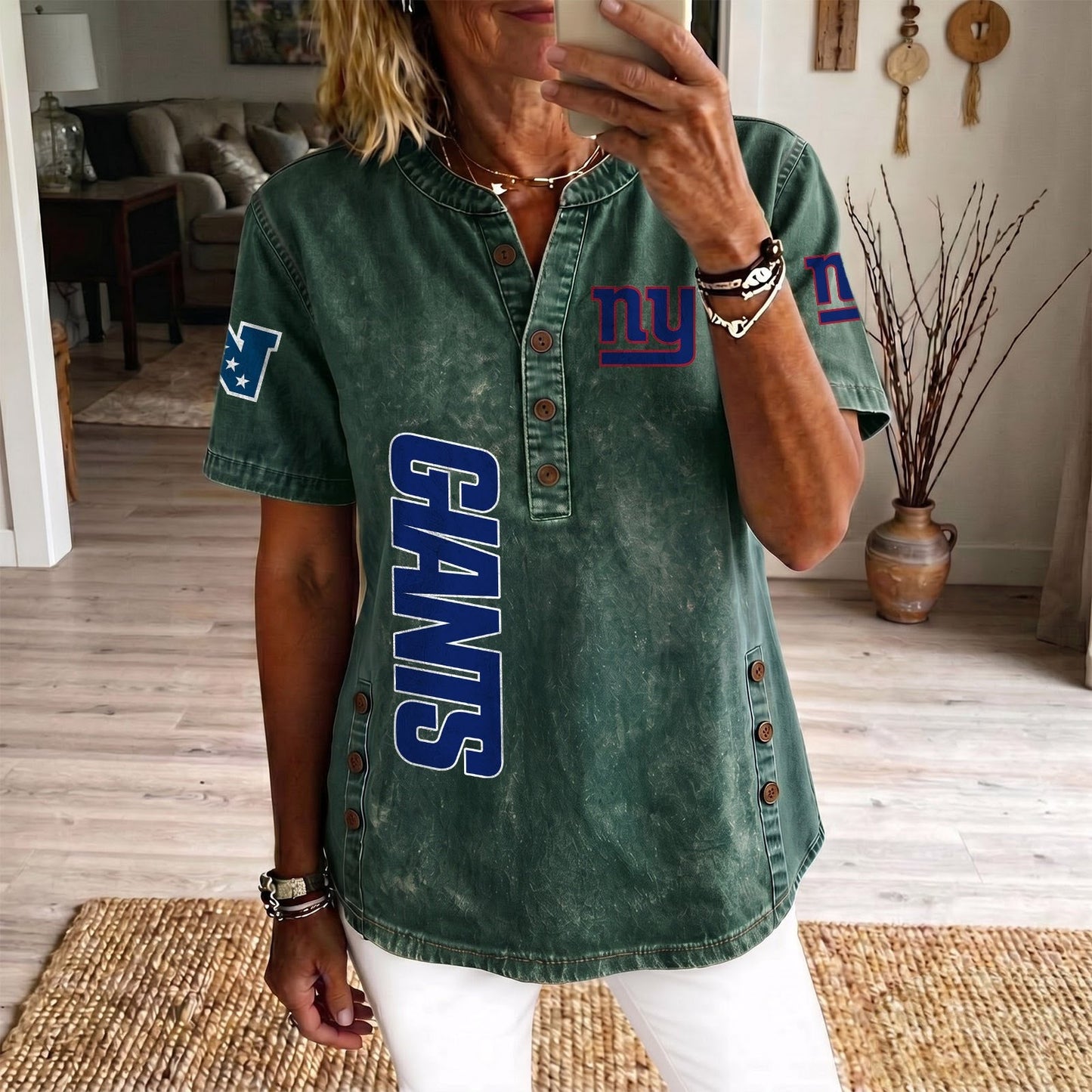 NYG x NFL Womenƒ??s Denim Casual Tops DATND LBN 190526