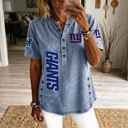 NYG x NFL Womenƒ??s Denim Casual Tops DATND LBN 190526