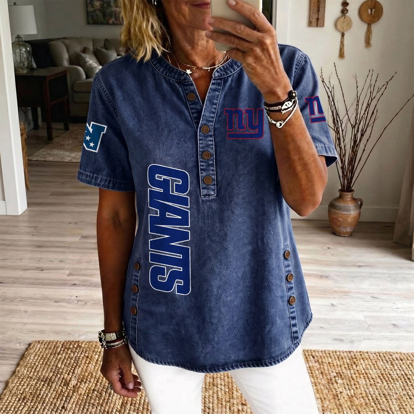 NYG x NFL Womenƒ??s Denim Casual Tops DATND LBN 190526