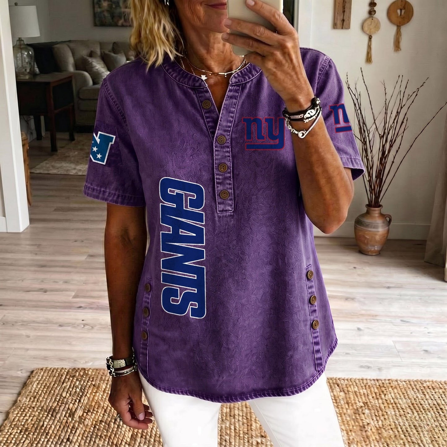 NYG x NFL Womenƒ??s Denim Casual Tops DATND LBN 190526