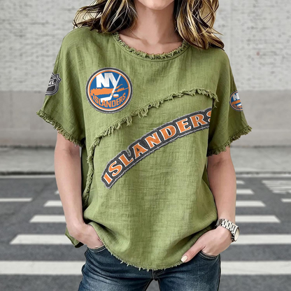 NYI x NHL Womenƒ??s Vintage O-Neck 2905 DatND DVT