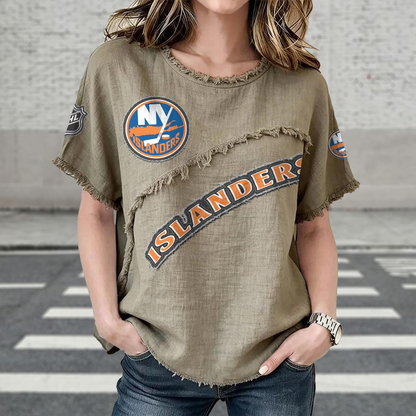 NYI x NHL Womenƒ??s Vintage O-Neck 2905 DatND DVT