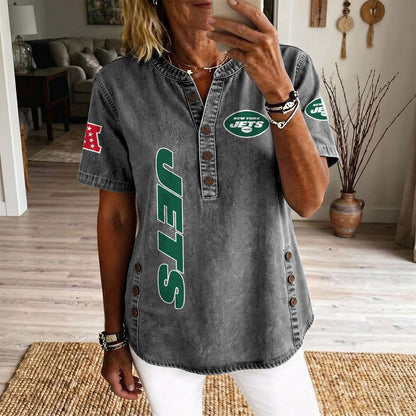 NYJ x NFL Womenƒ??s Denim Casual Tops DATND LBN 190526