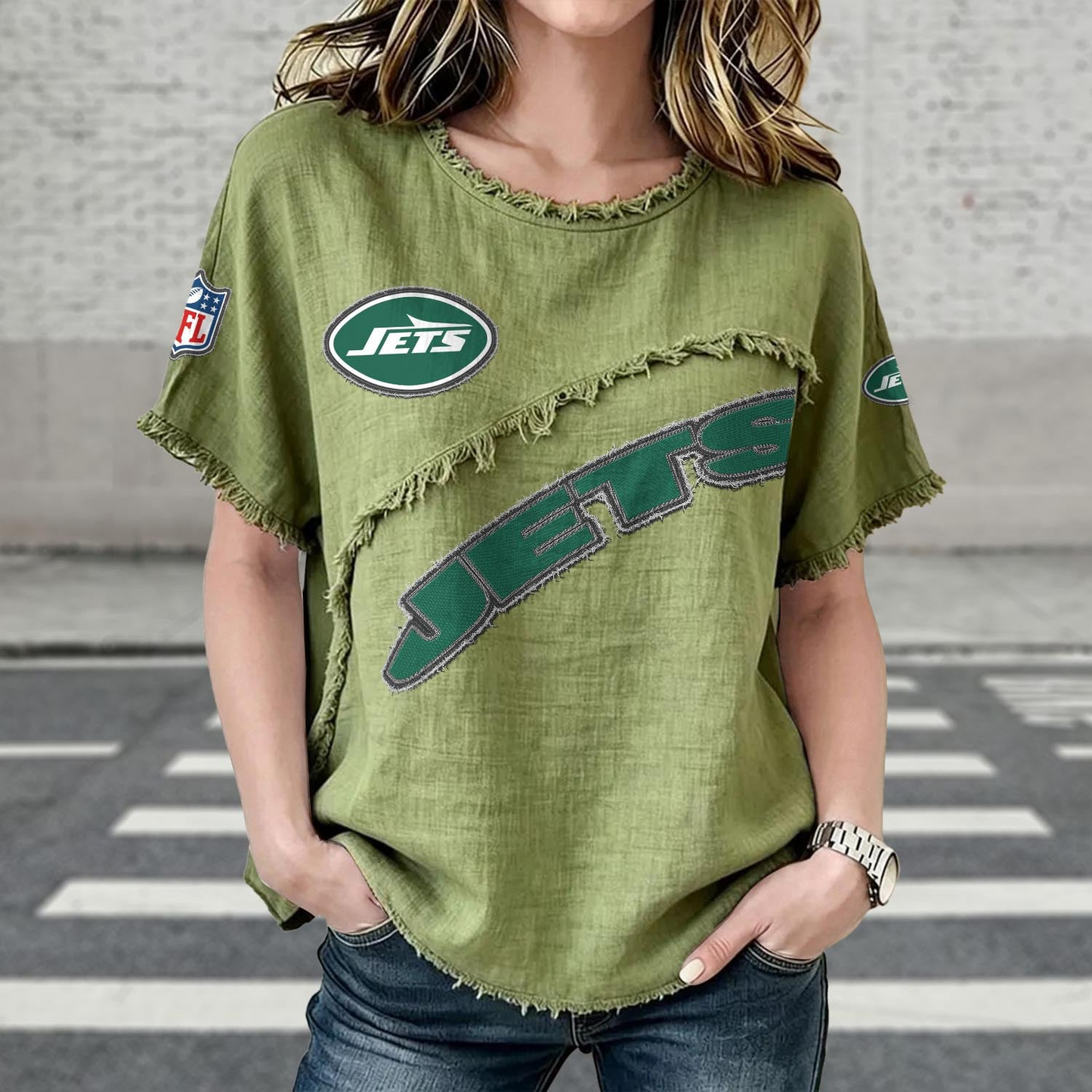 NYJ x NFL Womenƒ??s Vintage O-Neck 2905 DatND DVT
